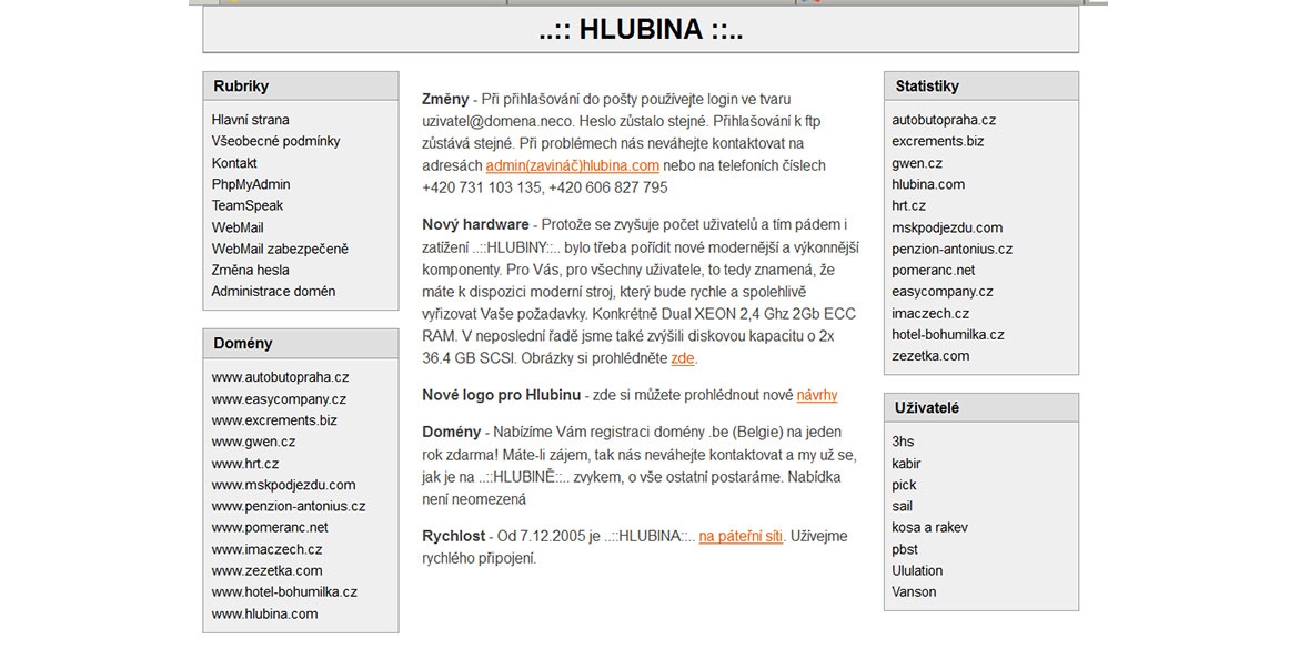 Sidlo firmy a Hlubina.com